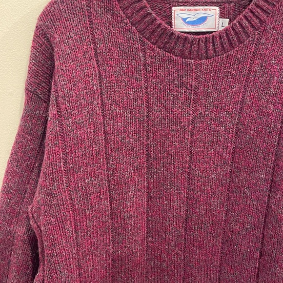 Bar Harbor Knits from Maine Crewneck Sweater Shetland Wool Blend - Picture 2 of 8
